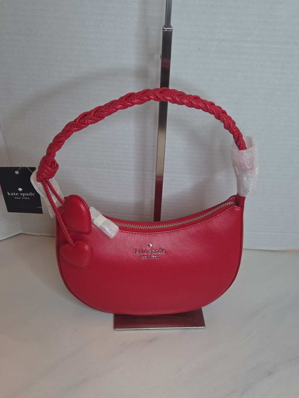 Kate Spade Nova Braided Strap Shoulder Bag Cherry Rouge
